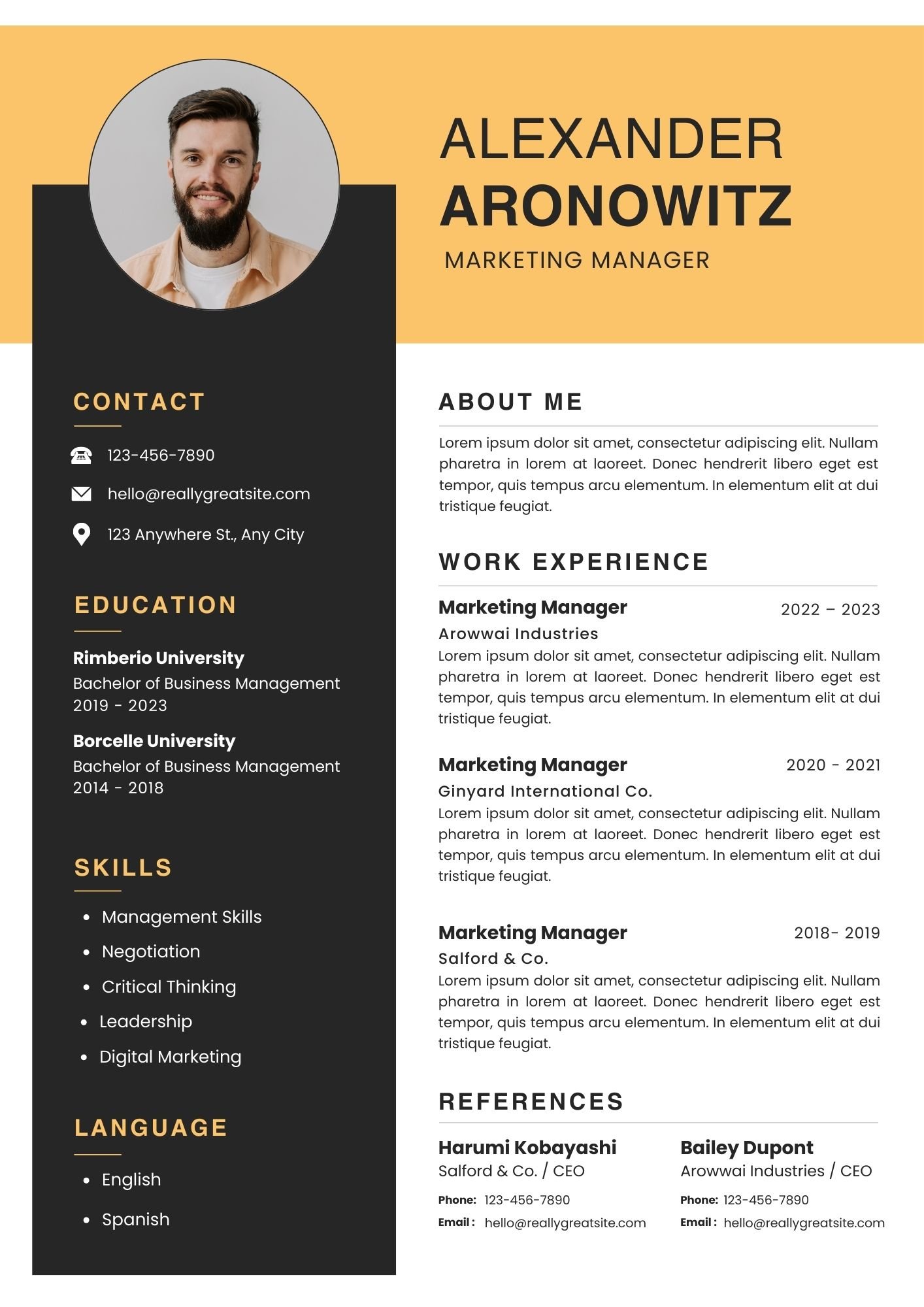 Blue Simple Professional CV Resume